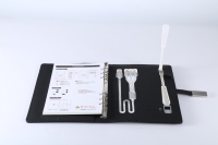 Bloc-notes en cuir PU haut de gamme avec batterie externe, chargeur sans fil et clé USB 8 Go avec lampe de lecture et logo LED pour idée de cadeau