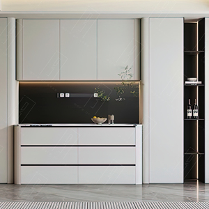 <span class=keywords><strong>Buffet</strong></span> Minimaliste Bicolore Écologique et Durable avec Portes et Tiroirs à Fermeture Douce pour Maison et Appartement Modernes - Product Image 2