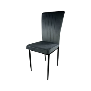 Chaise de salle à manger en cuir capitonnée au design minimaliste nordique, design moderne du milieu du siècle, chaise de restaurant - Product Image 1
