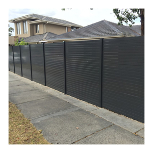 Clôture <span class=keywords><strong>en</strong></span> aluminium noir, lames horizontales <span class=keywords><strong>en</strong></span> aluminium, clôture de <span class=keywords><strong>jardin</strong></span> <span class=keywords><strong>en</strong></span> métal, panneaux de clôture, poteaux, clôture d'intimité <span class=keywords><strong>en</strong></span> aluminium - Product Image 3