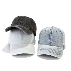Casquette de baseball en jean délavé en coton uni, personnalisable et vierge - Product Image 6