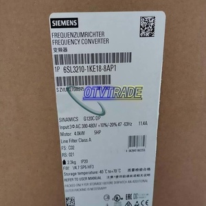 6SL3210-1KE18-8AP1 SINAMICS G120C 4kW 3AC 380-480V IP20 PLC โมดูลควบคุมการเคลื่อนที่แบบดิจิตอล SINAMICS G120C กำลังไฟ 4 กิโลวัตต์ 3 เฟส 380-480 โวลต์ IP20 สำหรับ PLC - Product Image 4