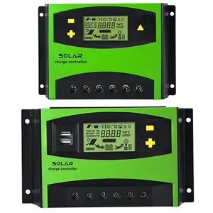 工厂太阳能充电控制器USB手册12V 24V 36V 48V DC 100A/80A/60A太阳能电池板调节器混合充电器控制器