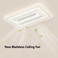 Ventilateur de plafond intelligent décoratif pour la maison, ventilateur de plafond sans pales avec moteur BLDC, lumière LED et télécommande