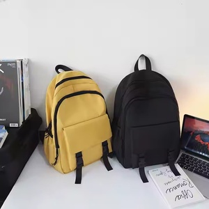 Simple Fashion Student Bag Pure Colour Unisex <b>Rucksack</b> Multifunctional Casual Bag <b>Large</b> Capacity Student Schoolbag - Product Image 1