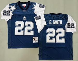 2526 Maillots rétro des Dallas Cowboys en gros de Chine # 22 E.Smith Maillots de football américains rétro, chemises de football vintage unisexes - Product Image 1