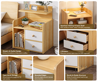Table de Chevet Moderne Simple avec Rangement, Petite Table d'Appoint Nordique pour Chambre à Coucher, Vente en Gros