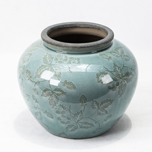 Jarrón de Cerámica Art <span class=keywords><strong>Deco</strong></span> con Esmalte Agrietado y Diseño de Granos de Fresa, Decoración Contemporánea para el Hogar, Opciones de Varios Tamaños, Color de Granos Intercambiable - Product Image 5
