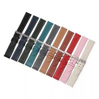 Bracelets de montre en cuir pleine fleur personnalisés en gros pour Huawei/Samsung, à dégagement rapide, ultra-fins, 18/20/22/24 mm