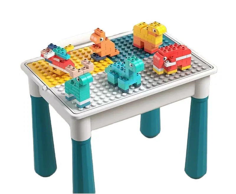 Plastic Building Block Table, Toddler Building Blocks Table, Table Multifunctional Building Blocks