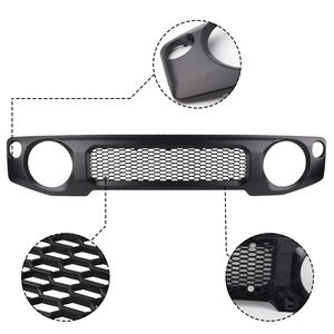 Aosuracing 2019-2025 <span class=keywords><strong>Suzuki</strong></span> <span class=keywords><strong>Jimny</strong></span> JB64 et JB74W Grilles de course avant équipées de LED et couvre-calandre noire Accessoires extérieurs - Product Image 1