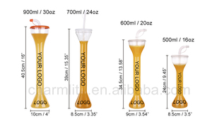 Bán Buôn Giá 48Oz Sân Thủy Tinh Khổng Lồ Dài Cổ Daiquiri Cocktail Cup Chai Tùy Chỉnh Cốc Nhựa Có Nắp Đậy Và Ống Hút - Product Image 3