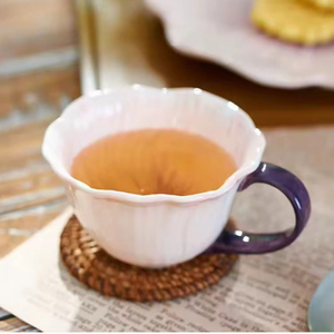 Taza de Porcelana Europea de Lujo con Forma de Flor, 250 ml, Apta para Horno, con Plato, para Regalo Empresarial, Té de la Tarde, Capuchino - Product Image 3