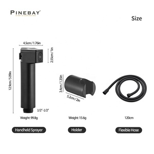 PINEBAY пластиковый высокого давления от производителя мусульманский Душ Туалет черный ручной Биде Распылитель Shattaf набор с ПВХ шлангом - Product Image 6