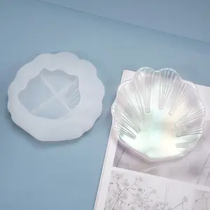 Piatto Silicone Stampo In Resina Shell Dei Monili a Forma di Piatto di Sapone Stampo In Resina Epossidica Vassoio Muffa di Fusione per Gioielli FAI DA TE Anello piatto di Supporto Da Tavolo