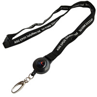 Lanière tubulaire en polyester avec porte-badge de carte d'identité enseignant cou corde PVC employé carte d'accès pochette lanière ronde