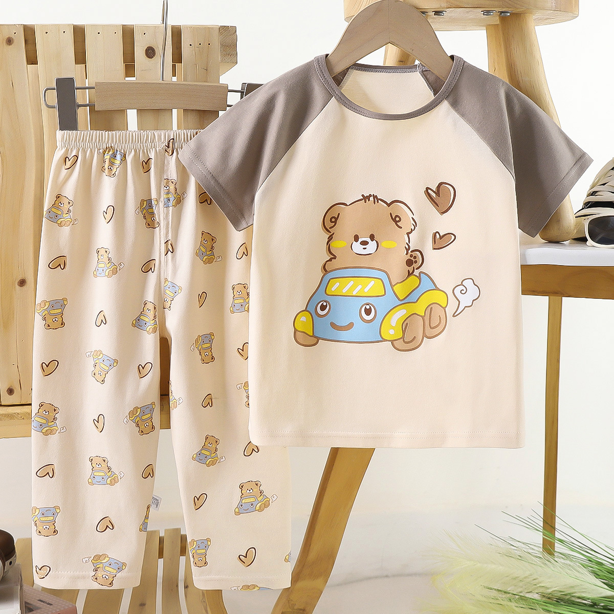 Dxck15 - Pantalón corto de manga corta - Oso feliz