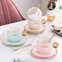 2024 nouveau turc arabe 150ml expresso tasse à café avec porte-Biscuit caboteur assiette porcelaine tasse et soucoupe coffrets cadeaux personnalisés
