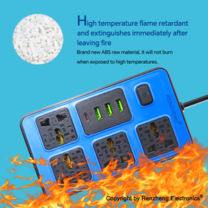 Power Strip With Usb Port <strong>4-way</strong> <strong>Socket</strong> 3 Usb+Type-c Port <strong>Socket</strong> Power <strong>Socket</strong> With 2m Bold Extension Cord Surge Protector Plug - Product Image 2