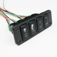 Interrupteur de remplacement de voiture automatique 12 volts LED ON-OFF Panneau de commutateur à bouton-poussoir