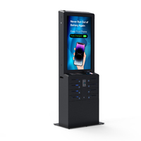 Y2 Power LIA Premium, Casillero de Carga para Teléfonos Móviles de 8 Compartimentos con Pantalla Publicitaria de 43'' y Aceptador de Monedas, Máquina Expendedora de Carga para Teléfonos