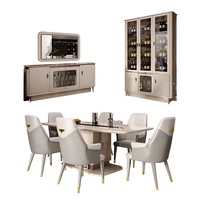 Ensembles de salle à manger de luxe complets 6 places, table à manger moderne, ensemble de chaises 6 places, meubles de salle à manger en bois de luxe