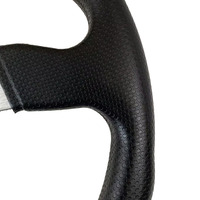 Volant de course universel en aluminium à rayons de 14 pouces (350 mm) avec revêtement PU pour drift automobile