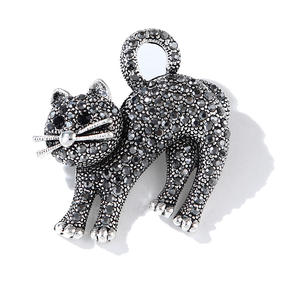 Encantador esmalte Pin mujer lujo hombres diseñador bufanda cristal gato esmalte gran marca de lujo broche de ganchillo para mujeres niñas - Product Image 1