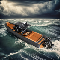 Yacht de Luxe Certifié CE 12m 34ft 40ft avec Cabine, Bateaux Semi-Rigides Gonflables en Aluminium Soudé avec Tube Hypalon Orca