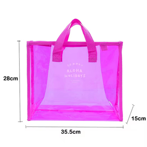 Designer Fashion Jelly <strong>Purses</strong> and Bags Women <strong>Pink</strong> Transparent Beach Tote Ladies Clear Pvc Tote Bag - Product Image 6