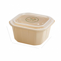 Conteneur alimentaire jetable carré, personnalisable avec logo, de 22 oz à 42 oz, micro-ondable et étanche, pour la livraison de repas chauds