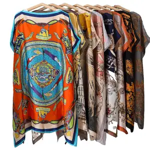 New Fashion Plus Size Kaftan Kleid Nachhaltige Blumen bedruckte einteilige atmungsaktive schnell trocknende Bikini Cover-Up Adults Beach