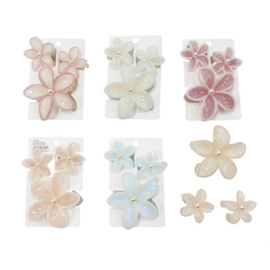 Fermagli per capelli con perle a forma di fiore, 10 cm, in resina, stile dolce, per uso quotidiano femminile, confezione da 600 pezzi - Product Image 3