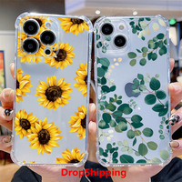 Étui de téléphone portable en TPU de luxe pour iPhone 16 Pro 15 Pro Max avec un design de fleurs tropicales et un matériau TPU antichoc