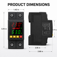 SINOTIMER SVP718S 110VAC/220VAC 63A/80A Moniteur de tension à affichage numérique, protecteur de tension et de courant réglable avec logo personnalisé