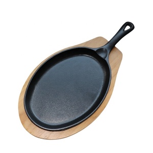 مقلاة حديثة مفردة الصب مع صينية خشبية لشواء السمك على شكل ستليك - Product Image 4