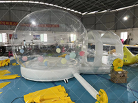 Maison gonflable commerciale de bulle de videur blanc avec des ballons gonflables épousant le château plein d'entrain de maison de rebond