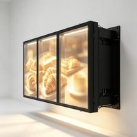 Boîtes lumineuses publicitaires en aluminium rectangulaires avec design décoratif
