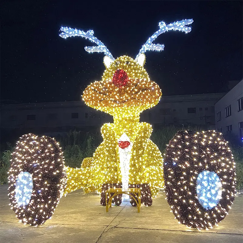 Large Commercial Projects Motif Light Lovely Cartoon Deer Light For Street Park Decoration