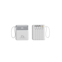 Promotion : Mini Power Bank Portable avec Câble Intégré, Charge Rapide USB, Écran LED, Grande Capacité 10000mAh, Logo Personnalisable, OEM
