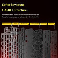 Kit de teclado mecánico con cable de aluminio Hi75c, retroiluminación RGB y perilla de volumen