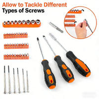 Ensemble d'outils d'atelier polyvalents, outils essentiels pour bricoleur, marteau à griffes, clé à molette, tournevis, embouts pour réparations