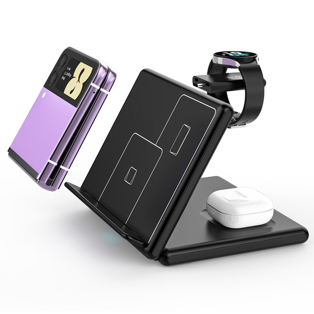 4 in 1 Wireless Charger for Phone Smart Watch Earphone Usb Charging Station 15w Magnetic Wireless Charger Ce Fcc