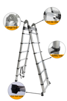Échelle télescopique pliable en aluminium de 5,6 m, double face, escada pliable