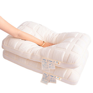 Almohada de fibra con memoria en forma de U, firmeza media, soporte para el cuello para el sueño de adultos, color blanco - Product Image 1