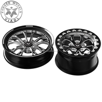 Jantes forgées Viaol Drag Racing Pack 117x4.5/18x5 Skinny avant + 15x10/11/12 Beadlock arrière compatibles avec Ford Mustang Challenger/Charger