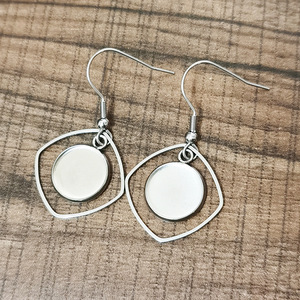 Geometric Drop <b>Earrings</b> Stainless Steel Ear <b>Hooks</b> Unisex Jewelry Accessory H1111 - Product Image 3