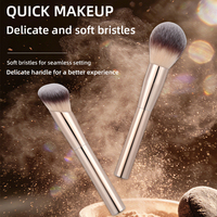 Ensemble de pinceaux de maquillage professionnels de luxe en poils synthétiques parfaits, personnalisés en usine, 12 pièces, avec manches en métal doré, OEM/ODM