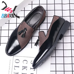 BBAVR Mocasines de cuero azul y negro para hombre, con punta en pico, sin cordones, transpirables, zapatos formales para fiesta - Product Image 2