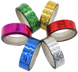 Cintas Decorativas Brillantes para Gimnasia Rítmica, Cintas Adhesivas <span class=keywords><strong>de</strong></span> Papel con Purpurina Holográfica Prismática Acrílica BOPP - Product Image 2